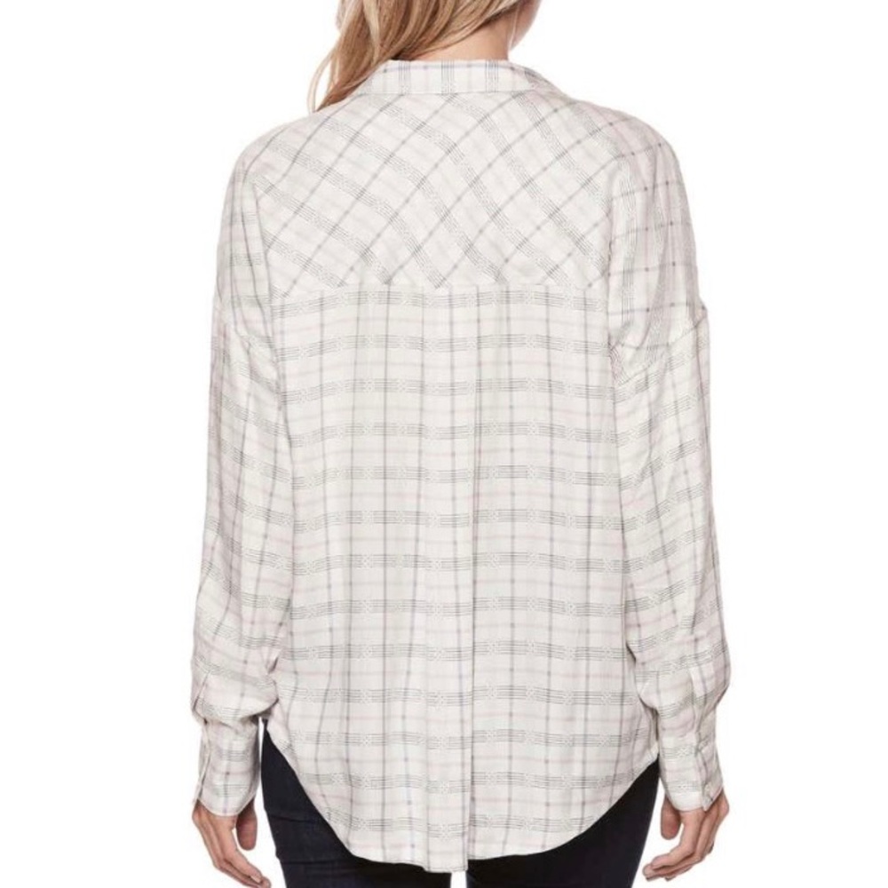 NWT PAIGE Delisa Plaid Tunic Shirt White - Small - Picture 8 of 9